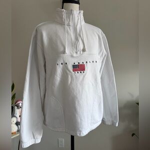 Brandy Melville John Galt Los Angeles 1984 half-zip sweatshirt
